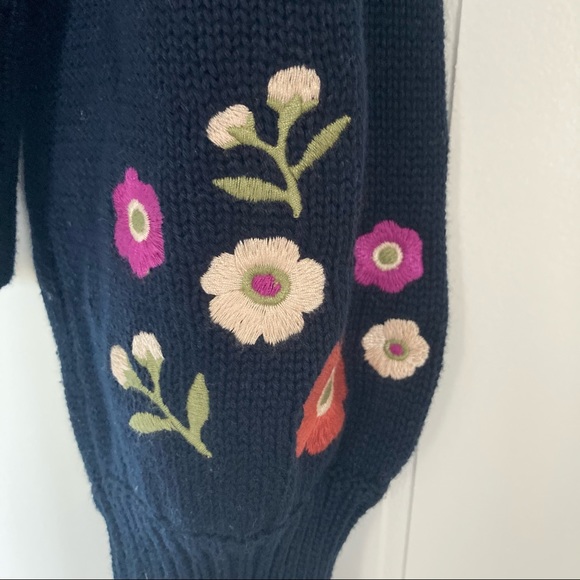Princess Highway Cardigan - Navy with Embroidered Flowers - size 12 - Picture 6 of 9